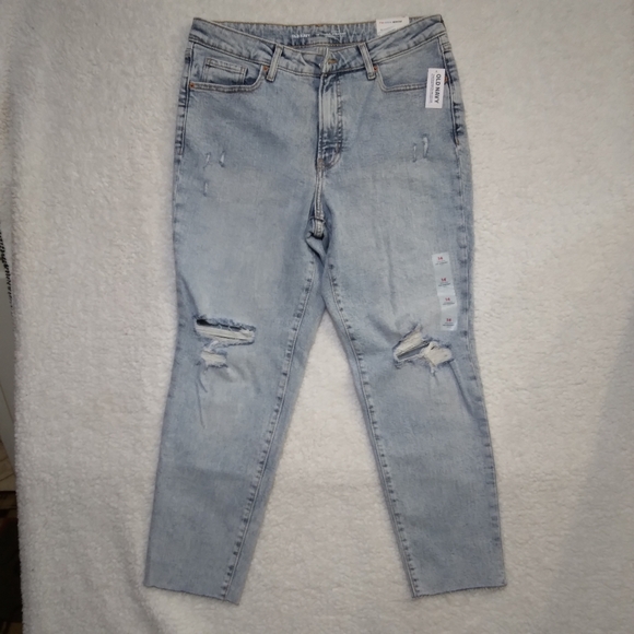NWT- Old Navy Ladies Hi Rise OG Straight Ankle Jeans Size 14 - Picture 2 of 12